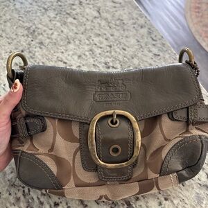 Coach Olive and Beige Crossbody Bag